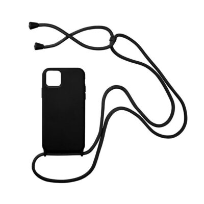 Θήκη Σιλικόνης με Κορδόνι CarryHang Sonique Apple iPhone 12 mini Μαύρο
