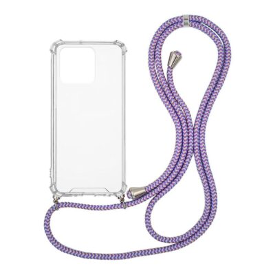 Θήκη Σιλικόνης με Κορδόνι Sonique Armor Clear Xiaomi Redmi 10C Rainbow Λιλά