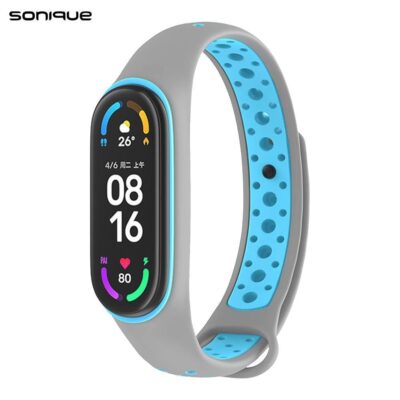 Λουράκι Σιλικόνης Sonique Sport για Xiaomi Mi Band 3/4 Γκρι / Γαλάζιο