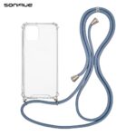 Θήκη Σιλικόνης με Κορδόνι Sonique Armor Clear Apple iPhone 12 mini Μπλε Γκρι