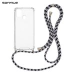 Θήκη Σιλικόνης με Κορδόνι Sonique Armor Clear Samsung Galaxy A21s Rainbow Μαύρο