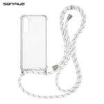 Θήκη Σιλικόνης με Κορδόνι Sonique Armor Clear Samsung Galaxy S23 Rainbow Λευκό